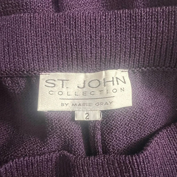 St. John Santana Knit Pleated Pants in‎ Purple Size US 2 - Picture 8 of 10